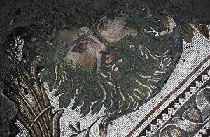 Images Dated 14th December 2013: Great Palace Mosaic Museum. Byzantine style. Maked head. Ist
