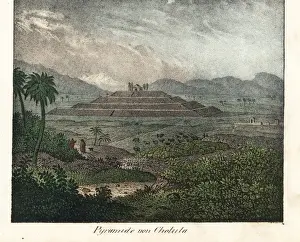 Mexico Prints: Great Pyramid of Cholula dedicated to Quetzalcoatl in Mexico