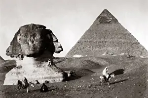Sphinx Prints: Great Pyramid and Sphinx, Egypt, 1880s. Date: 1880s