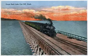 Great Salt Lake cutoff, near Salt Lake City, Utah, USA