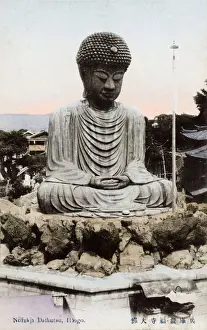 Buddha Prints: The great statue of Buddha (Daibutsu) at Kobe in Japan