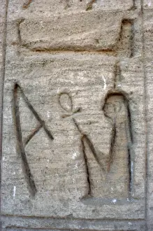 Symbolism Prints: Great Temple of Ramses II. Hieroglyph. Abu Simbel. Egypt