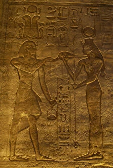 Images Dated 6th December 2003: Great Temple of Ramses II. Relief depicting the pharaoh Rams