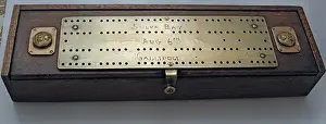 Great War oak games box with handmade cribbage lid