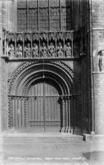Carvings Prints: Great West Door of Lincoln Cathedral
