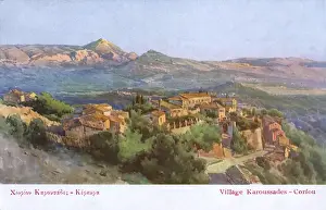 Corfu Prints: Greece, Corfu - Village of Karoussades