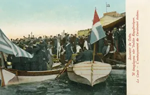 Handing Prints: Greece, Crete - Chania - Departure of Italian Policemen