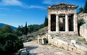 Archeology Prints: Greece. Delphi. The Athenian Treasury. 510 to 480 B. C