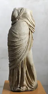 Antique Prints: Greece. Hellenistic period. Statue of a woman. Marble. Ashke
