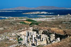 Aegean Prints: Greece. Island of Delos. House of Inopos. Landscape. Cyclade