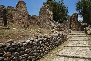 Greece. Mystras. Fortified town. Byzantine. Remains. Pelopon