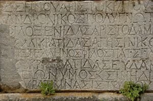 Scripture Collection: Greece. Sparta. Inscription on the stone. Greek writing