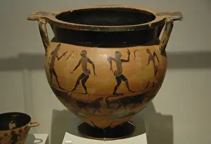Archaic Prints: Greek Art. Archaic period. Krater painted with scenes of men