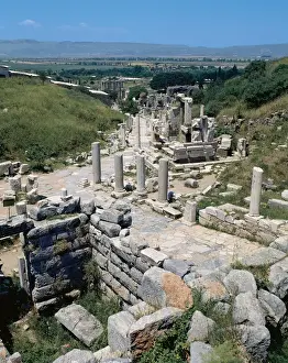 Greek art. Asia Minor. Ephesus. Overview of Street of Curet