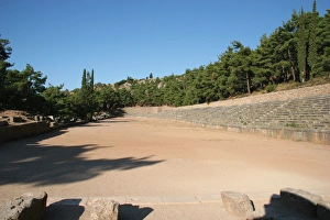 Images Dated 26th August 2005: Greek Art. Delphi. View of Stadium, used for the Pythian Gam
