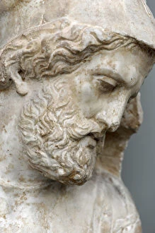 Images Dated 4th March 2012: Greek art. Grave relief for a soldier. Athens. C. 330 B.C. M