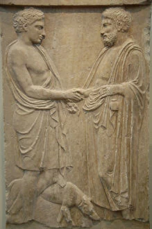 Images Dated 14th June 2007: Greek Art. Greece. 5th century BCE. Pentelic marble funerary