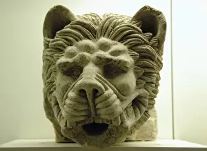 Images Dated 6th June 2007: Greek Art. Greece. Carving of a lions head