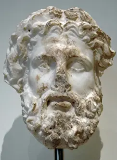 Zeus Prints: Greek Art. Hellenistic. Marble head of a god, probably Zeus