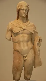 Greeks Prints: Greek Art Heracles statue. IV century B. C