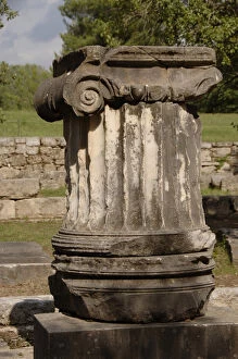 Images Dated 6th June 2007: Greek Art. Ionic column. Volutes. Olympia. Greece