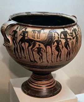 Ceramic Gallery: Greek art. Krater of Thebes. 7th century BC. Geometric perio