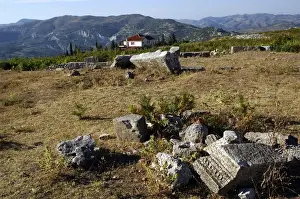 Byllis Prints: GREEK ART. REPUBLIC OF ALBANIA. View of BYLLIS archeological