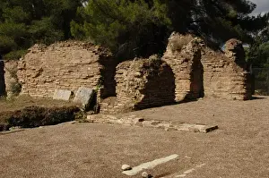 Greek Art. Sanctuary of Olympia. Ruins of the Greek baths