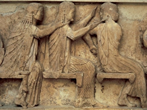 Apollo Gallery: Greek art. Siphnish Treasury. Frieze sculpture. Ionic style