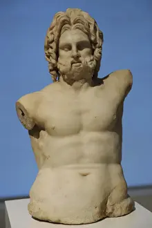 Zeus Prints: Greek art. Statue. Zeus enthroned. City of Pergamon. 100-80