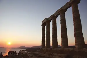 Littoral Prints: Greek Art. Temple of Poseidon. Sunset. Cap Sounion. Greece