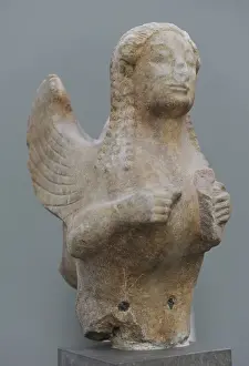 Represented Prints: Greek art. Tomb Siren. Greek Asia Minor. C. 550 B. C. Marble