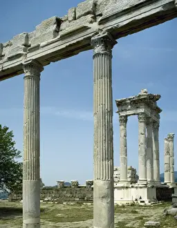 Anatolia Prints: Greek art. Turkey. Pergamon. Temple of Trajan. Turkey