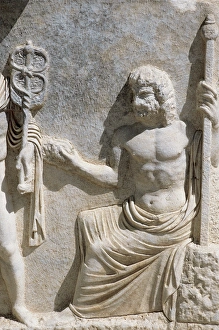 Greek art. Turkey. Relief depicting Zeus. Sarcophagus from t Greek art. Turkey. Relief depicting Zeus. Sarcophagus from t