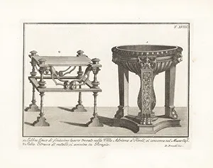 Etruscan Prints: Greek bath tub and Etruscan chair
