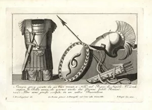 Greek breastplate and weapons