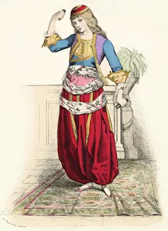 Images Dated 25th February 2021: A Greek dancing girl in a costume and position that shows Turkish influence