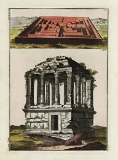 Labyrinth Prints: Greek labyrinth and tomb