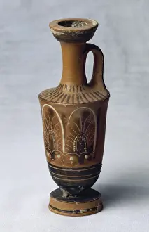 Pottery Prints: Greek pottery. Lekythos. Red figure. From Greece. 4th centur