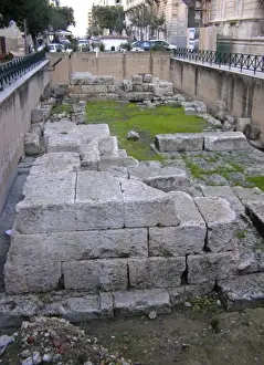 Greek ruins near the Porta Marina, Syracuse, Sicily, Italy