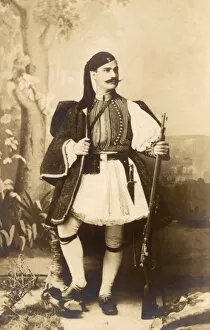 Images Dated 27th July 2011: A Greek Soldier - traditional costume