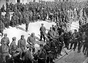 Images Dated 28th October 2004: Greek troops gathered on the docks at Salonika