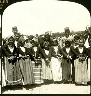 Greek women in traditional dress, Easter Festival, Megara