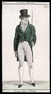 Breeches Gallery: Green Coat & Cane 1807
