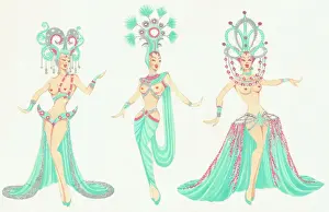 Green Costumes Tryptich - Murrays Cabaret Club Costume