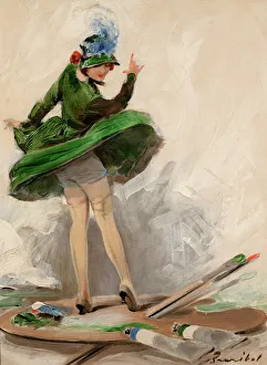 Bonnet Collection: Green lady by William Barribal