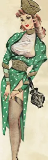 Images Dated 16th March 2018: Green Spots Slinky Stockings - Murrays Cabaret Club Costu