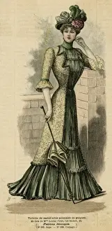 Flounce Prints: Green / Yellow Dress 1899