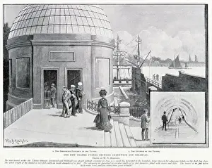 Tunnels Prints: Greenwich entrance of the foot tunnel designed by civil engineer Sir Alexander Binniel