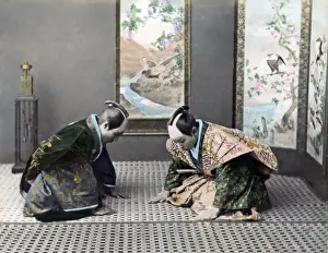 Greeting, Japan, circa 1880s - Formal greeting